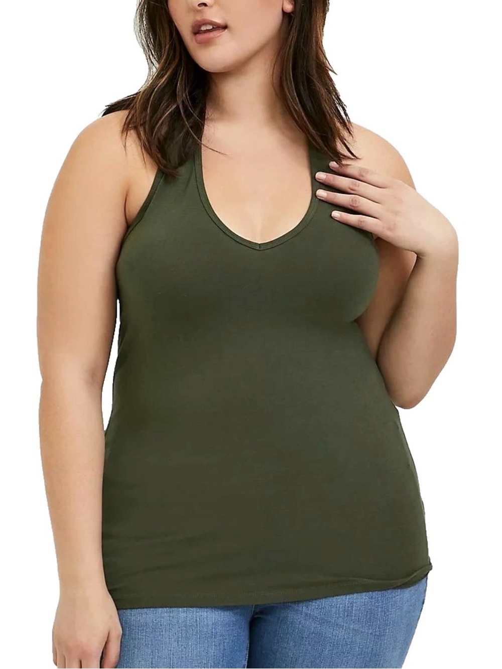 NWT Torrid Olive Green Foxy Stretchy Halter Top Size 5 26/28 5X
